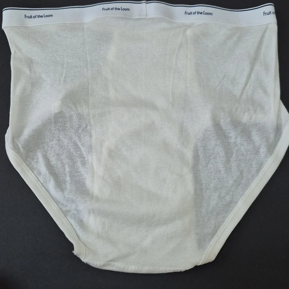 Vintage Fruit of the Loom Men's White Cotton Briefs Underwear Tighty 13765 XL